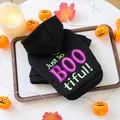 Halloween Haustier-Hoodie in Schwarz mit Just So BOO tiful Aufdruck und Kürbis-Deko - XS / Booutiful (Schwarz)