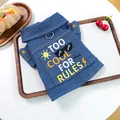 Chaleco vaquero para perros con bordado 'Too Cool For Rules' y anilla en D para correa - XS / Azul