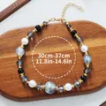 Collier réglable pour animaux avec perles de cristal et fermoir doré en homard - Style Perlé en Cristal Gypsophile-Noir