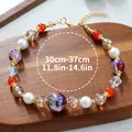 Collier artisanal pour animaux avec perles rouges et blanches pour petits chiens - Style Perlé en Cristal Gypsophile-Rouge