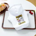 Détail du sweat blanc pour animaux avec motif de bouledogue français de dessin animé - Blanc (Fetch King)