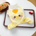 Vêtements chauds pour animaux avec salopette canard jaune et motif cœur pour chiens - Salopette Poussin Cœur
