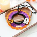 Halloween gebreide bandana voor huisdieren met pompoen- en spookmotieven - Halloween Gouden Tag Gebreide Sjaal - Pompoen Geest