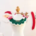 Christmas pet knitted scarf in green with mini hat and brand plate for dogs and cats - Christmas Gold Label Yarn Collar Green Scarf Hat