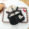 Hondenvest van fleece in zwart-wit patchwork met geborduurde letter B erop - XS / Zwart en Wit