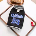 Gilet a righe California 23 per cani piccoli e gatti con fibbia a D per trazione - XS / Strisce Bianche E Nere California 23