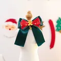 Christmas pet bow collar with gingerbread man and bell in red and green festive ribbons - Christmas Classic Collar Gingerbread Man