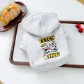 Sweat à capuche gris clair pour animaux avec imprimé chien Fetch King pour petit chien - XS / Gris Clair (Fetch King)