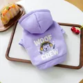Sweat à capuche violet clair pour animaux avec motif de chien et texte WOOF CREW - Violet (Woof Crew)