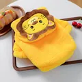 Cozy yellow flannel pet hoodie featuring a cute cartoon lion embroidery design - XS / Party Animal Costume - Lion
