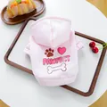 Sweat à capuche rose pour animaux avec imprimé Pawfect, patte, cœur et os - Rose (Pawfect)