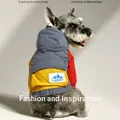 Outdoor hondenhoodie met blauw geel rood kleurvlakken en D-ring voor hondenriem - XS / Grijs