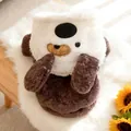 Cama de felpa para perros pequeños y gatos con diseño de dibujos animados y piel sintética - XS / Marrón