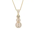 Macro shot of hip hop snowman pendant with sparkling white zircons and gold rope chain - Gold Pendant With Rope Chain