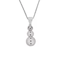 Iced out angry snowman hip hop pendant with rope chain necklace for men and women - Silver Pendant With Rope Chain