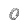 Anello eternity hip hop classico con zirconi incastonati a griffe e pavé laterale - US 6 / Argento