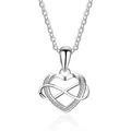 S925 sterling silver infinity heart pendant necklace with shimmering white zircons - Necklace (Pendant and Chain) / 925 Silver