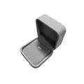 Elegant grey velvet jewelry box for S925 silver rings and small earrings gift packaging - Velvet Packing Box / N/A