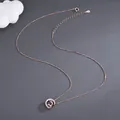 Elegant S925 sterling silver elk necklace in rose gold finish with zircon inlay - 925 Silver / Rose Gold