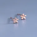 Minimalistische S925 Sterling Silber Blumenohrstecker in eleganter Roségold-Ausführung - Blumen-Stil (BLN209E) / Roségold