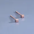 Minimalistische S925 Silber Würfel Ohrstecker für Damen in elegantem Roségold - Würfel-Stil (BLN211E) / Roségold