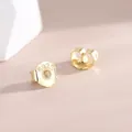 Detailed pair of golden S925 sterling silver butterfly earring backs and closures - Earring Backs / Gold