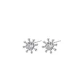 Pendientes de plata S925 con diseño de copo de nieve y circonitas cúbicas brillantes - Oro blanco