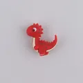 Cute red silicone baby dinosaur teether bead for DIY pacifier clips and crafts - Red