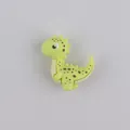 Cute green silicone dinosaur pendant accessory for baby teething pacifier clips - Yellow