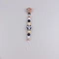 Handgemaakte speenkoord met siliconen en beukenhouten kralen en een panda hanger - Panda