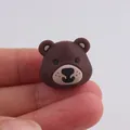DIY silicone brown bear cartoon beads for jewelry making and craft supplies - Dark Coffee