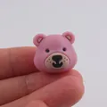 DIY pink cartoon bear silicone bead for jewelry making and craft pen accessories - Dust Rose