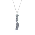 Detail of gray silicone feather teething pendant with geometric beads for babies - Dark Gray