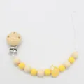Schnullerkette mit gelbem Igel und Silikonperlen für Baby-Zahnungszubehör - Gelb