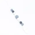Silicone pacifier clip with grey and white marble beads on white background - Gray