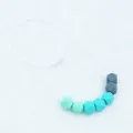 Silicone teething necklace with gradient grey and green hexagonal beads for baby - Green