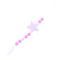 Detail der rosa Silikon-Schnullerkette mit Sternperle und sicherem Kunststoffclip - Lila
