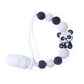 Silikon Schnullerkette mit schwarz-weißen Perlen und niedlichem Pandabär-Anhänger - Panda Stil / Weißer Panda