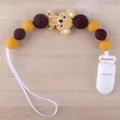 Detail der Baby-Schnullerkette mit gelben Perlen und süßem Silikon-Koala-Anhänger - Koala - Gelb