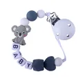 Detalle del sujetachupetes de silicona con cuentas grises y colgante de koala gris - Gris