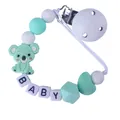 Detalle del sujetachupetes de silicona con koala menta y cuentas de BABY - Verde