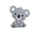 Détail d'une perle koala en silicone alimentaire avec relief 3D pour bijoux de dentition - Gris