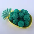Detalle de cuentas de algodón de ganchillo verde oscuro de 20mm para bisutería artesanal - 20mm / Azul lago