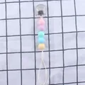 Nahaufnahme der Schnullerkette mit bunten Silikonperlen und sicherem Metallclip - Macaron Gemischte Farben Stil (7#)