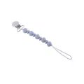 Pale purple silicone beaded pacifier clip with durable stainless steel metal fastener - Light Gray