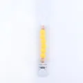 Detail of baby pacifier clip with yellow silicone beads and natural wooden beads - Bright Yellow