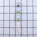 Baby Schnullerkette aus Silikon mit bunten Perlen und Metallclip auf blauem Karostoff - Blau-Grün Gemischt Nordisch Stil (17#)