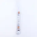 Detail of baby pacifier clip with marble texture beads and natural wooden accents - Gradient Grey
