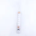 Detail of silicone and wood beads pacifier clip with secure metal fastener for baby - White