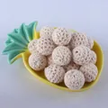 16mm cream white crochet cotton beads for DIY jewelry and handmade crafts making - Off White
